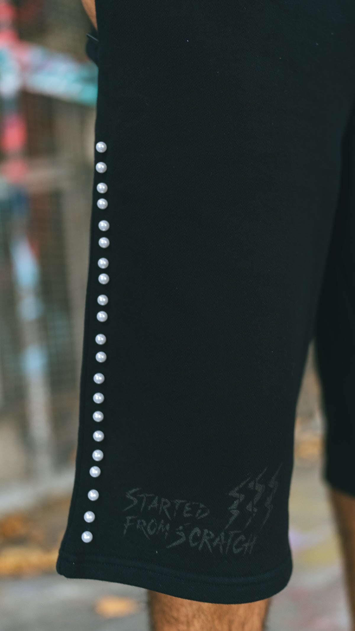 Black/White  PearlStones Statement Shorts