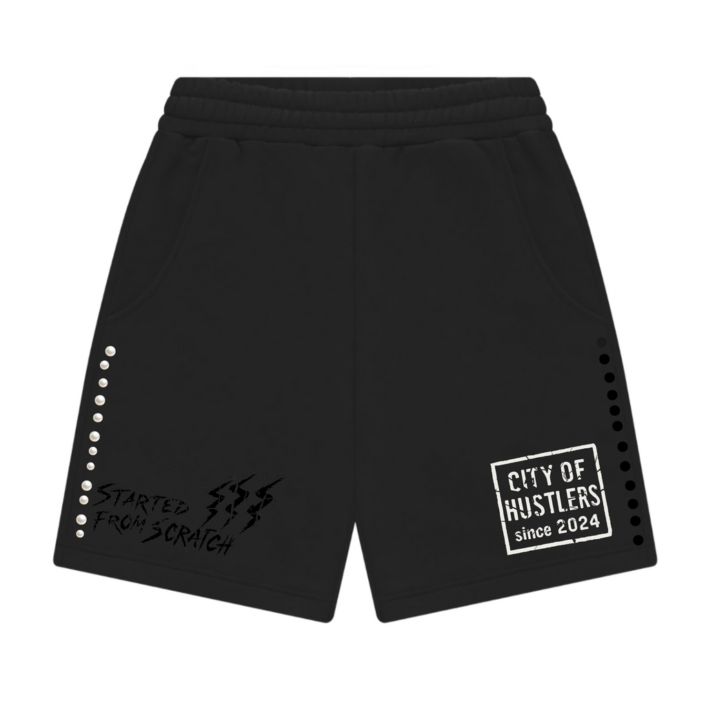 Black/White  PearlStones Statement Shorts