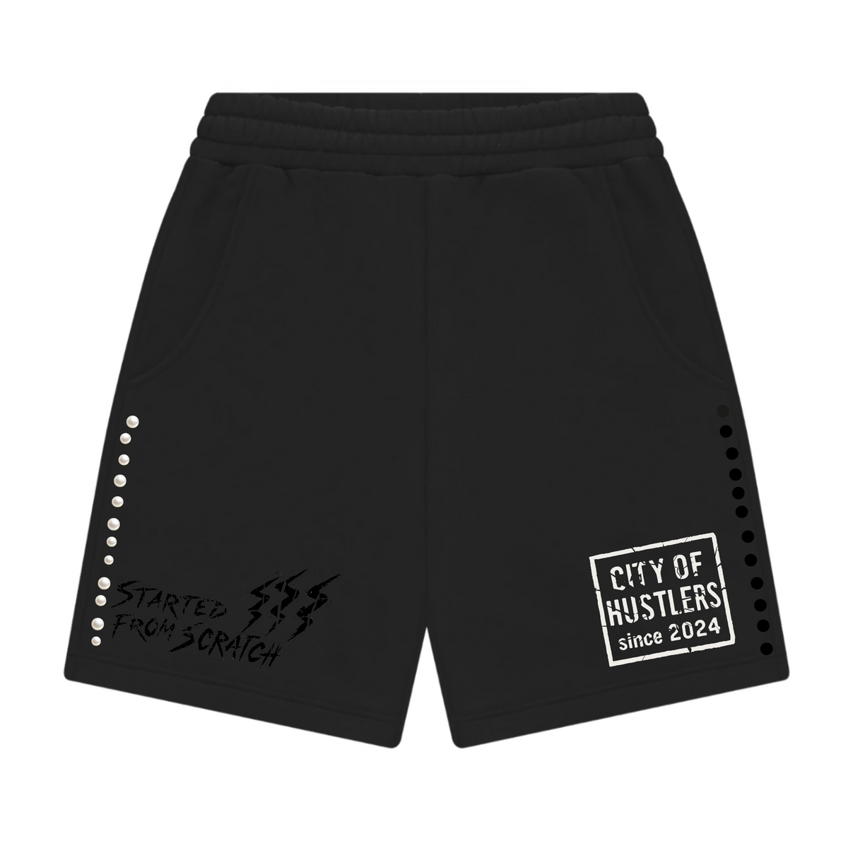 Black/White  PearlStones Statement Shorts