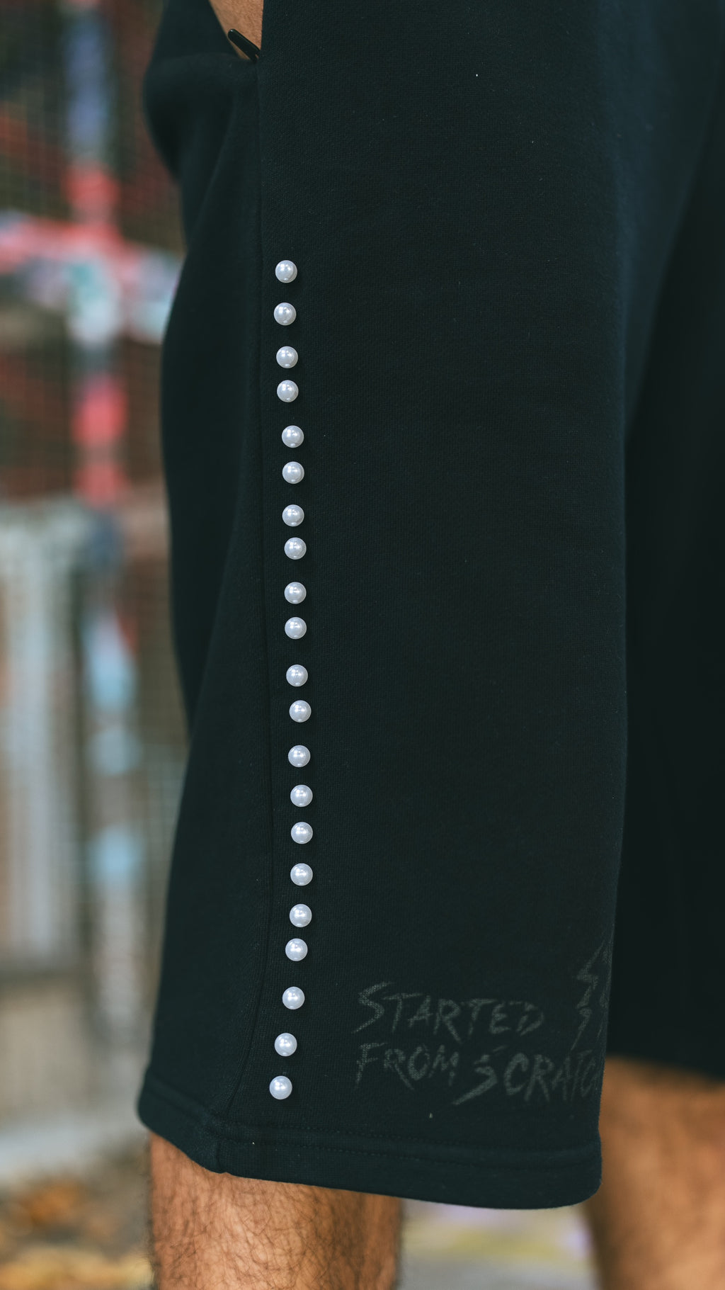 Black/White  PearlStones Statement Shorts