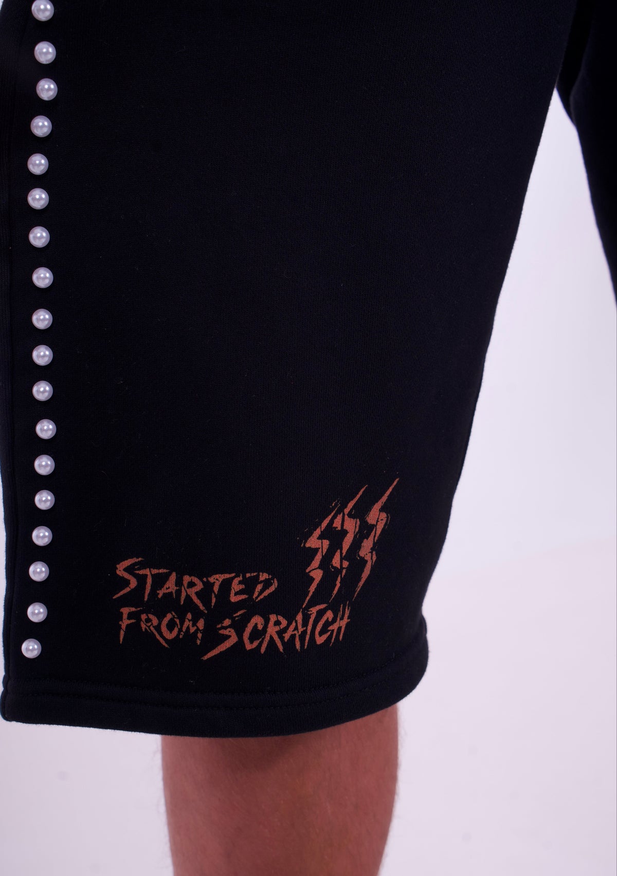 Black Orange/Blue PearlStone Statement Shorts