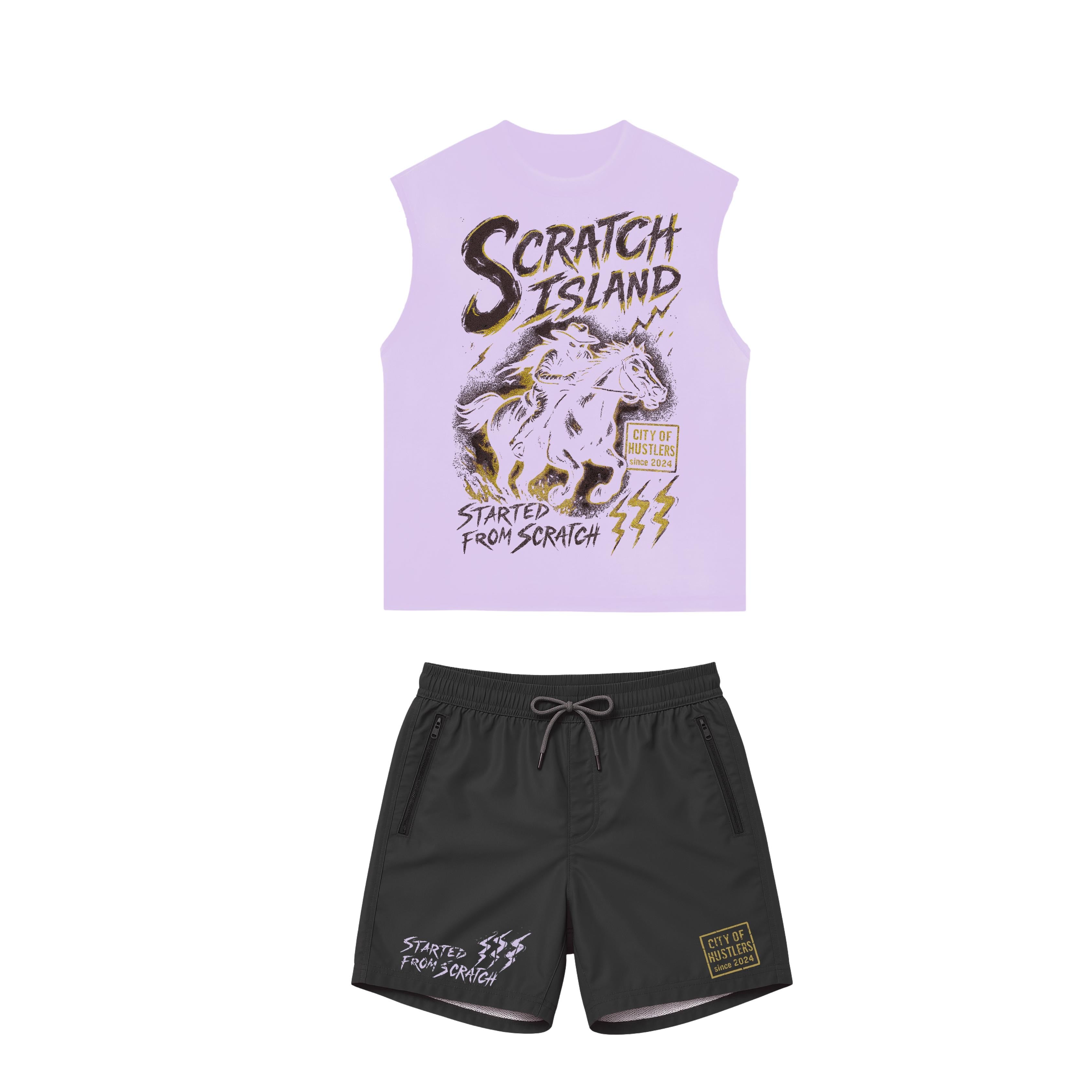 ScratchIsland Sleevless Short Set - Violet Mist